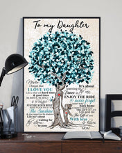 Load image into Gallery viewer, Blue Tree Never Forget I Love You Mom Gift For Daughter Vertical Poster

