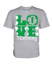 Load image into Gallery viewer, Teaching Love Clover St Patrick's Day Gift Guys V-Neck
