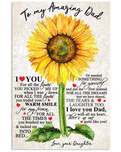 Load image into Gallery viewer, Sunflower Daughter Gift For Dad You Picked Me Up Vertical Poster
