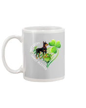 Load image into Gallery viewer, Doberman Not Lucky Simply Blessed Clover St Patrick's Day Gift For Dog Lovers Mug

