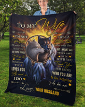 Load image into Gallery viewer, I'm Not Perfect Black And White Wolves Gift For Wife Fleece Blanket
