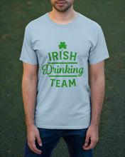 Load image into Gallery viewer, Irsih Drinking Team Green Shamrock St Patrick's Day Guys Tee
