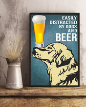 Load image into Gallery viewer, Cartoon Art Golden Dogs And Beer Gift For Dog Lovers Vertical Poster
