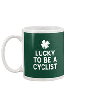 Load image into Gallery viewer, Lucky To Be A Biker Pilot Clover St Patrick's Day Gift Mug
