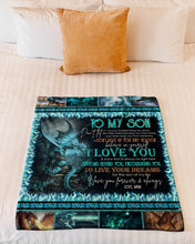 Load image into Gallery viewer, Teal Dragon Mum Gift For Son Don't Give Up For Any Reason Fleece Blanket

