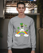 Load image into Gallery viewer, Llama Sitting On Rainbow Clovers St Patrick's Day Gift Sweatshirt

