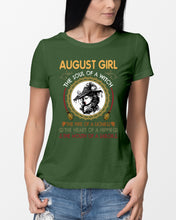 Load image into Gallery viewer, Birthday Gift For August Girl The Soul Of A Witch Ladies Tee
