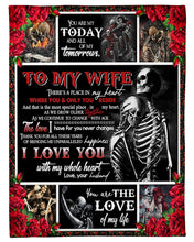 Load image into Gallery viewer, The Love Of My Life Skeleton Gift For Wife Fleece Blanket
