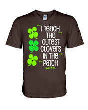 Load image into Gallery viewer, Lovely Clover Smiling I Teach The Cutest Clovers In The Patch St Patrick's Day Gift Guys V-Neck
