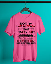 Load image into Gallery viewer, I'm Already Taken By A Freaking Crazy Guy Guys V-Neck
