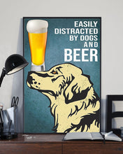 Load image into Gallery viewer, Cartoon Art Golden Dogs And Beer Gift For Dog Lovers Vertical Poster
