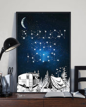 Load image into Gallery viewer, 5 Billion Star Hotel Camping Waning Moon Vertical Poster
