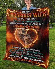 Load image into Gallery viewer, Thank For Walking Beside Me Wolf Gift For Wife Fleece Blanket
