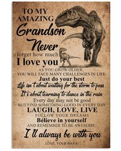 Load image into Gallery viewer, Nana Gift For Grandson Trex Laugh Love Live Vintage Design Vertical Poster
