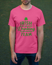 Load image into Gallery viewer, Irsih Drinking Team Green Shamrock St Patrick's Day Guys Tee
