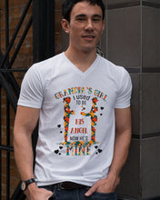Load image into Gallery viewer, Gift For Autism Angel Grandma I Used To Be His Angel Now He's Mine Guys V-Neck
