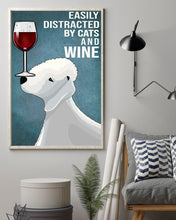 Load image into Gallery viewer, Easily Distracted By Bedlington Terrier Dogs And Red Wine Gift For Dog Lovers Vertical Poster
