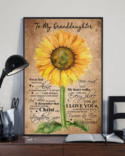 Load image into Gallery viewer, Grandma Gift For Granddaughter Sunflower Love You To The Moon Vertical Poster
