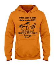 Load image into Gallery viewer, There Was A Girl Who Really Loved Horses And Dogs Hoodie
