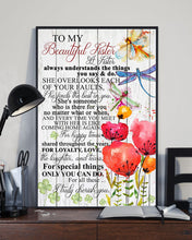 Load image into Gallery viewer, Dragonfly Gift For Sister I Truly Cherish You Vertical Poster
