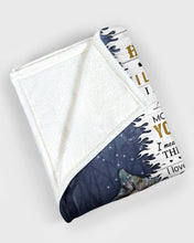 Load image into Gallery viewer, When I Say I Love You More Wolf Custom Name Gift For Wife Fleece Blanket

