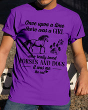 Load image into Gallery viewer, There Was A Girl Who Really Loved Horses And Dogs Guys Tee

