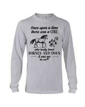 Load image into Gallery viewer, There Was A Girl Who Really Loved Horses And Dogs Unisex Long Sleeve
