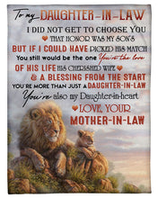 Load image into Gallery viewer, Daughter In Heart Lion Wild Life Mom Gift For Daughter In Law Fleece Blanket
