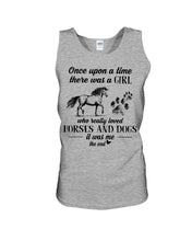 Load image into Gallery viewer, There Was A Girl Who Really Loved Horses And Dogs Unisex Tank Top
