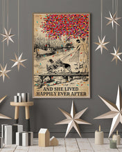 Load image into Gallery viewer, Dictionary Girl And Dogs Happily Ever At Lake Gift For Dog Lovers Vertical Poster
