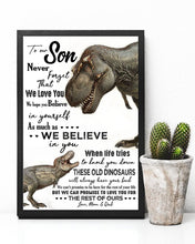 Load image into Gallery viewer, The Rest Of Ours T Rex Mom And Dad Gift For Son Vertical Poster
