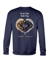 Load image into Gallery viewer, Horses From Our First Kiss Custom Name Gift For Girlfriend Sweatshirt
