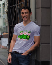 Load image into Gallery viewer, Pig Wear Plaid Shirt And Top Hat St Patrick's Day Gift Guys V-Neck
