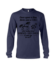 Load image into Gallery viewer, There Was A Girl Who Really Loved Horses And Dogs Unisex Long Sleeve
