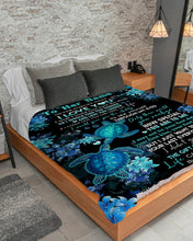Load image into Gallery viewer, Blue Sea Turtle How Special You Are Custom Name Gift For Wife Sherpa Blanket
