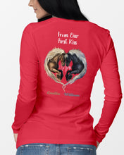 Load image into Gallery viewer, Horses From Our First Kiss Custom Name Gift For Girlfriend Unisex Long Sleeve
