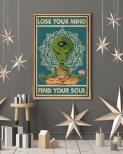 Load image into Gallery viewer, Retro Find My Soul Alien Yoga Gift For Yoga Lovers Vertical Poster
