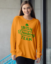 Load image into Gallery viewer, Irsih Drinking Team Green Shamrock St Patrick's Day Unisex Long Sleeve
