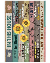 Load image into Gallery viewer, In This House Sunflower We Sing Dance And Play Vertical Poster
