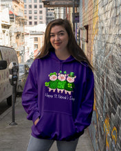 Load image into Gallery viewer, Pig Wear Plaid Shirt And Top Hat St Patrick's Day Gift Hoodie
