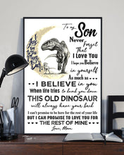 Load image into Gallery viewer, Moon Dinosaurs Mom Gift For Son Love You To The Moon And Back Vertical Poster
