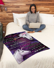Load image into Gallery viewer, Unicorn Grandma Gift For Granddaughter Believe In Yourself Fleece Blanket
