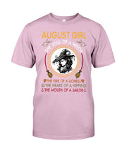 Load image into Gallery viewer, Birthday Gift For August Girl The Soul Of A Witch Guys Tee
