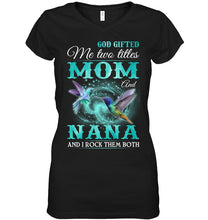 Load image into Gallery viewer, God Gifted Me Two Tittles Mom And Grandma Ladies V-Neck
