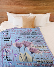Load image into Gallery viewer, Purple Flower You Ar The World Daughter Gift For Mom Fleece Blanket
