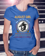 Load image into Gallery viewer, Birthday Gift For August Girl The Soul Of A Witch Ladies Tee
