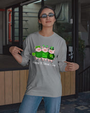 Load image into Gallery viewer, Pig Wear Plaid Shirt And Top Hat St Patrick's Day Gift Unisex Long Sleeve
