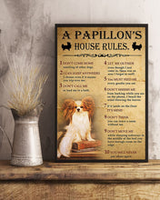 Load image into Gallery viewer, Papillon's House Rules Gift For Dog Lovers Vertical Poster

