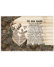 Load image into Gallery viewer, Custom Name Gift For Husband Camo Deer The Gift Of You Horizontal Poster
