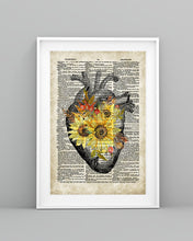Load image into Gallery viewer, Sunflower Heart Cardiology Vintage Design Newspaper Vertical Poster
